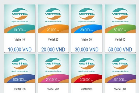 Những mệnh giá thẻ viettel được dùng nhiều nhất hiện nay.